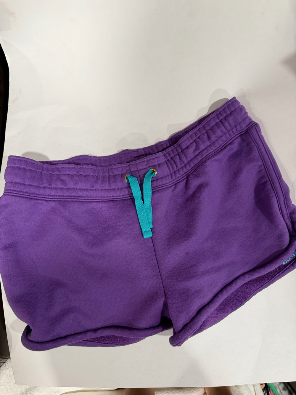 Under Armour Purple Athletic Shorts with Teal Drawcord